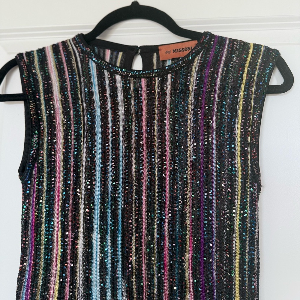 Like new Missoni Pleated sleeveless mini-dress with sequins $1,530 38 - Picture 6 of 7